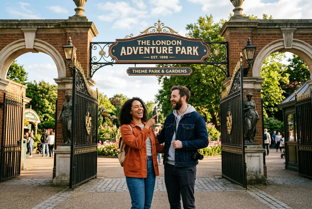 mewswinsterabbey founders at a London theme park entrance